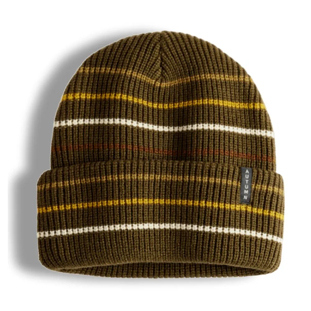 Autumn Beanie Multi stripe army