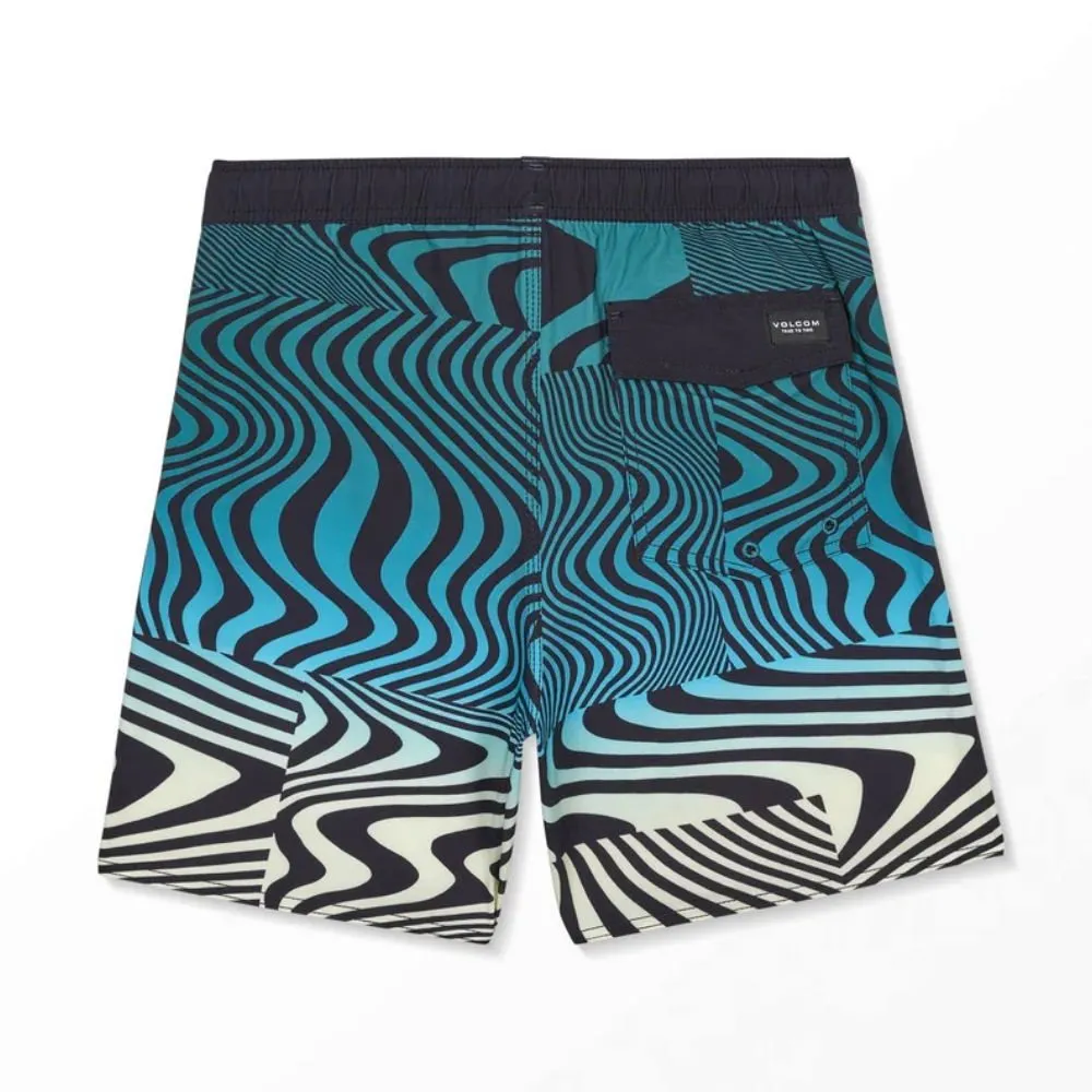 Volcom Kids Lido Print Trunk Boardshort Rifle Green