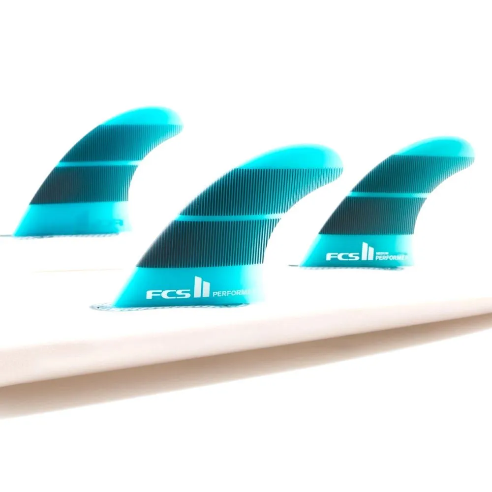 FCS II fins Tri set Performer Neo Glass teal gradient Medium