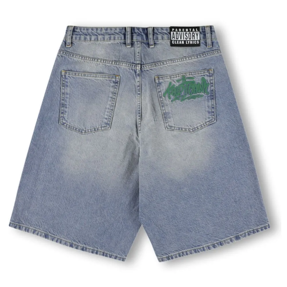 Keep It Clean Loose shorts Vintage Blue Embroided
