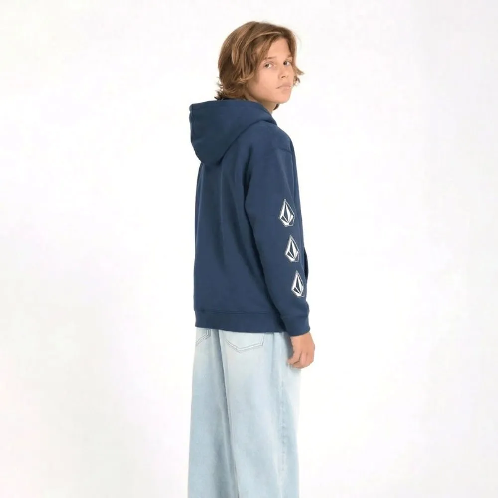 Volcom Kids Iconic Stone Gid Zip Hoodie Indigo