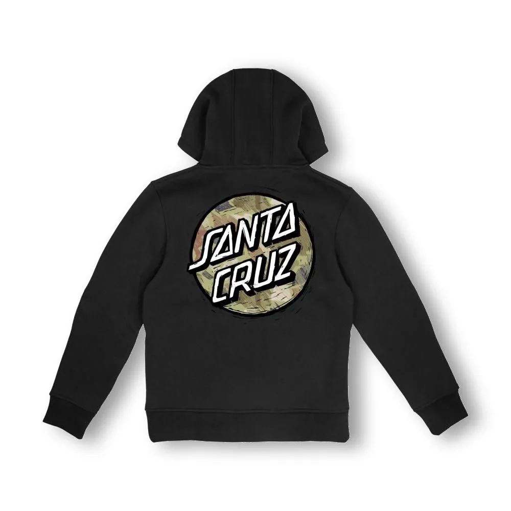 Santa Cruz Youth Hoodie Stamped Opus Camo Black